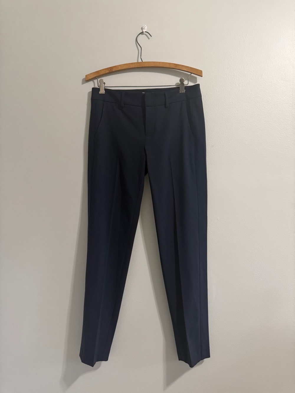 Vince Wool Blend Tapered Trousers | Navy Blue - Picture 2 of 7